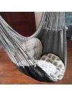 Кресло подвесное плетеное, серый лен